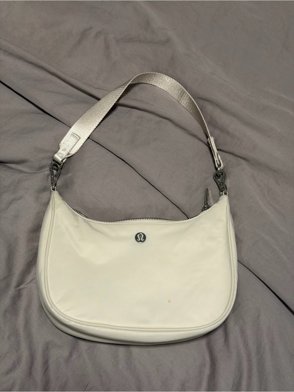 lululemon athletica White Crescent Shoulder Bag with Removable Strap